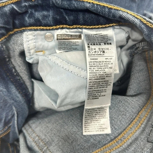 Levis Denim Jeans 70s High Rise Flare Leg Distressed Blue 31" Women's Size 27 - Picture 7 of 9